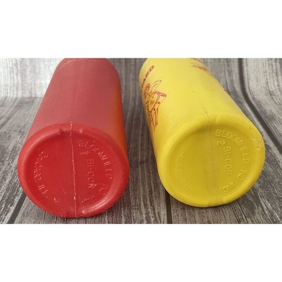Vtg Tablecraft Diner Kitchen Graphic Plastic Ketchup Mustard Squeeze Bottle Set - Picture 3 of 3